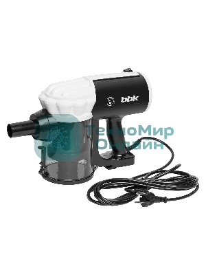 Пылесос вертикальный BBK BV2512 черный/белый, питание от сети, 100 Вт, уборка сухая, пылесборник 0.5 л