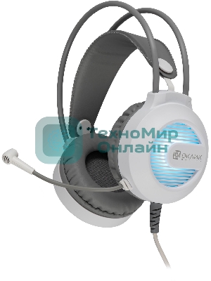 Гарнитура проводная с микрофоном Оклик HS-L300G White белый 2.2м мониторные USB оголовье (1796952)