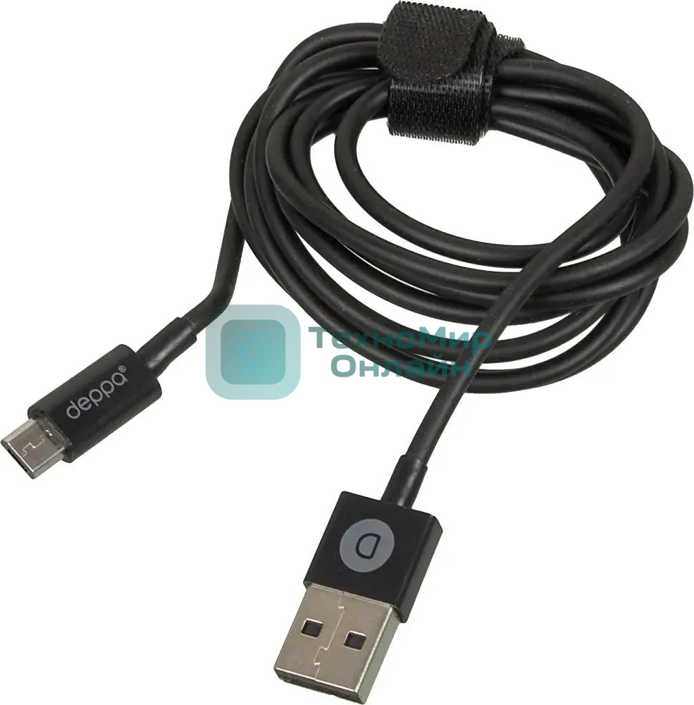 Кабель DEPPA 72103, 1.2м, черный