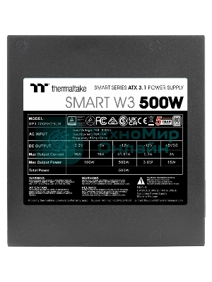 Блок питания Thermaltake Smart RGb 500W (PS-SPW-0500NNFAWE-1), 500Вт, 80 PLUS, 120мм, черный