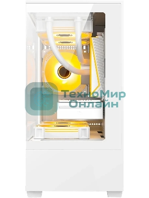 Компьютерный корпус Bloody CC-125 белый без БП mATX 5x120мм 2xUSB2.0 1xUSB3.0 audio bott PSU