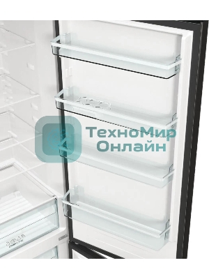 Холодильник Gorenje NRK6202EBXL4 черный матовый двухкамерный 235/96л морозилка снизу, No Frost