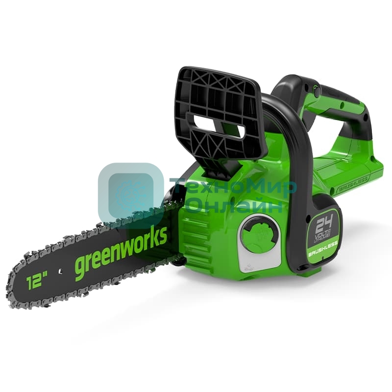Цепная пила аккумуляторная GreenWorks GD24CS30K2, 24V, 30см, бесщеточная, c АКБ 2 А·ч и ЗУ (2007007UA)