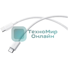 Кабель Xiaomi 3A Braided USB-C to USB-C Cable 1m белый