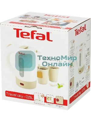 Чайник электрический Tefal KO120130 0.5л. 650Вт белый/бежевый(корпус: пластик)
