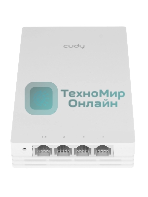 Точка доступа Wi-Fi Cudy AX3000 Gigabit Wall-Plate Wi-Fi 6 Access Point AX3000 Dual Band Wi-Fi 6 Wall Plate Access Point, Chipset MT7981+MT7531AE+MT7976CN, 802.11ax/ac/a/b/g/n, 2402Mbps at 5GHz + 574Mbps at 2.4GHz, 1 x Gigabit PoE-IN Port, 802.3af/at, 4 x Gigabit RJ45 ports, LAN1 support PoE Out, Cudy Mesh Support