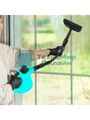 Пароочиститель ручной Kitfort КТ-9138-2 1050Вт черный/зеленый