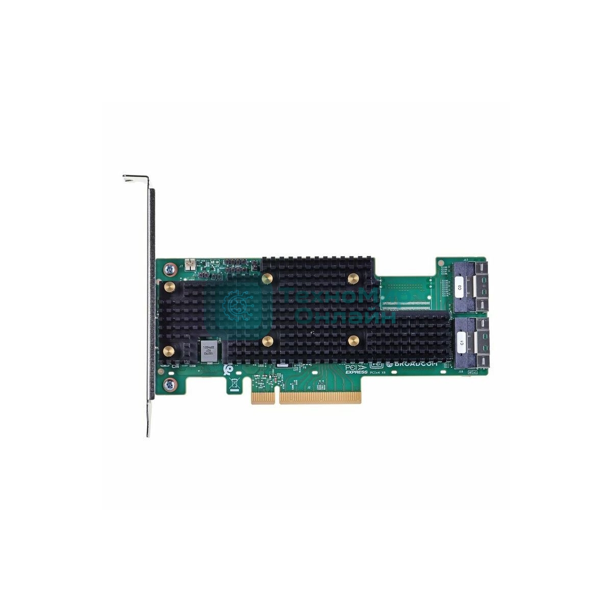 Адаптер HBA Broadcom 9600-16i SGL (05-50111-00) PCIe v4 x8 LP, Tri-Mode SAS/SATA/NVMe 24G HBA, 16port (2*int SFF8654), SAS4016 IOC, RTL
