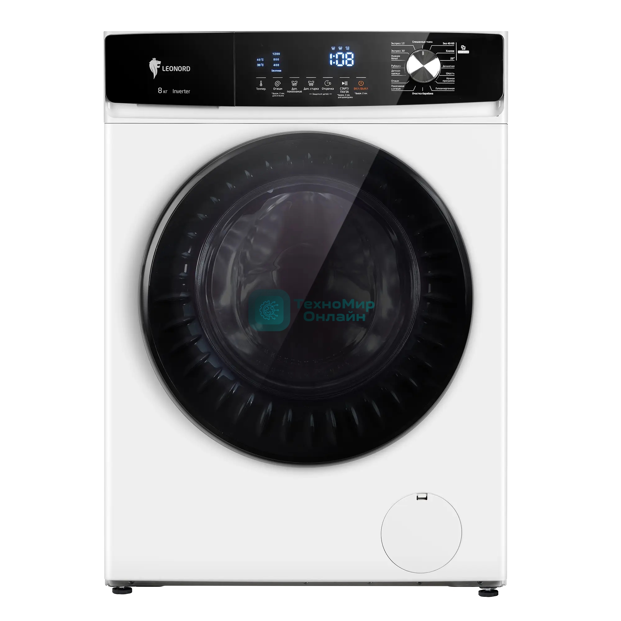 Стиральная машина LEONORD LWM-102812 (109592) белая, загрузка фронтальная 8кг, 1200 об/мин., класс: A+++