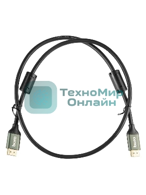 Кабель аудио-видео Buro HDMI (m)/HDMI (m) 1м. феррит.кольца Позолоченные контакты черный (BHP-HDMI-2.1-1G)
