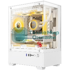 Компьютерный корпус Bloody CC-125 белый без БП mATX 5x120мм 2xUSB2.0 1xUSB3.0 audio bott PSU