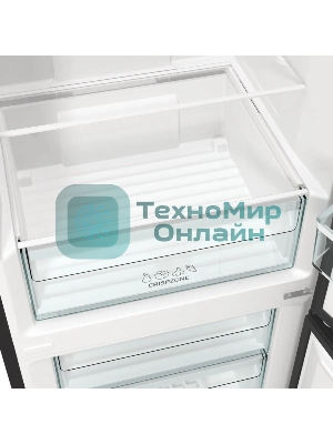 Холодильник Gorenje NRK6202EBXL4 черный матовый двухкамерный 235/96л морозилка снизу, No Frost