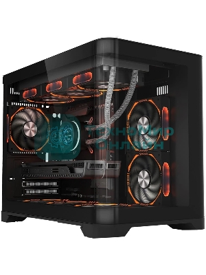 Компьютерный корпус 1STPLAYER UVIEW UV6 черный mATX UV6-BK