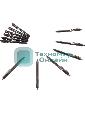 Набор ручек гелевых автоматическая Silwerhof NG Standart, d=0.5мм, черные чернила, коробка картонная (12шт)