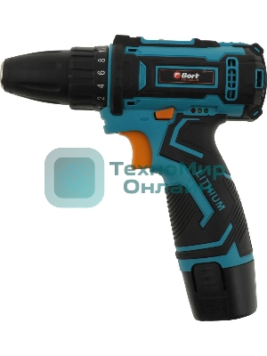 Дрель-шуруповерт Bort BAB-12x2Li-FD, 12 В, 1,5 Ач, 36 Нм, щеточный