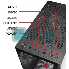 Компьютерный корпус Ginzzu CL305 FAN 3*12LC4 FRGb