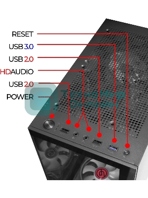 Компьютерный корпус Ginzzu CL305 FAN 3*12LC4 FRGb