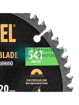 Пильный диск по алюминию Denzel ф160 х 20 мм, 54 зубьев