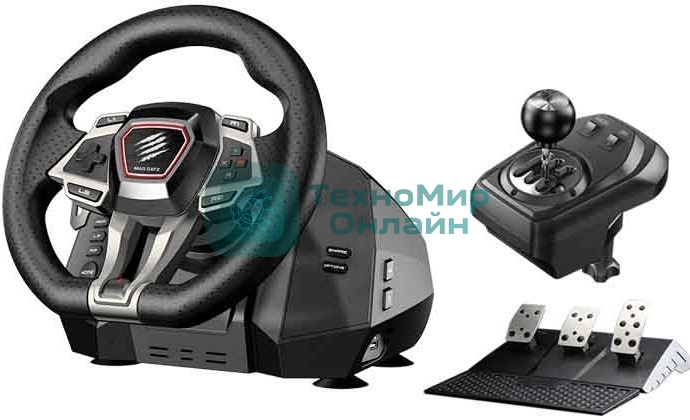 Руль Mad Catz M.2.X. PRO (USB, вибрация, 3 педали, рычаг переключения, D-Pad)