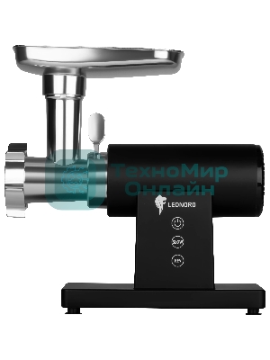 Мясорубка электрическая LEONORD LE-17705 Premium черный, 3000 Вт, 3.0 кг/мин, реверс, металлический лоток, насадки - 6