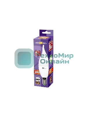 Лампа светодиодная JazzWay PLED-SP CA37 9Вт свеча 3000К теплый белый E14 820лм 230В