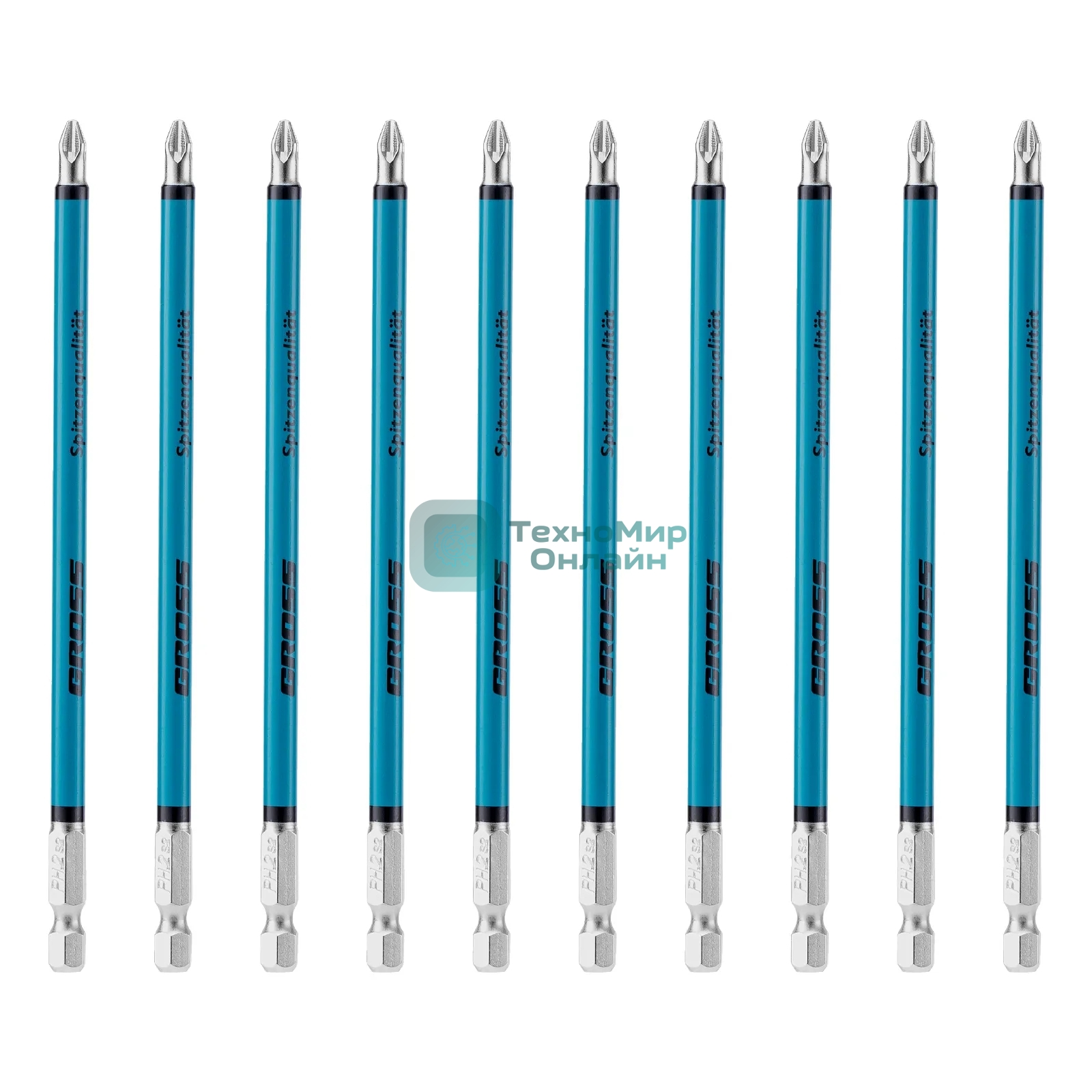 Бита PH2х150мм, сталь S2, кругл., 10шт. Gross