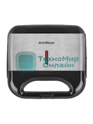 Вафельница Endever Skyline WM-21 черный/стальной, 850 Вт, на 2 вафли, автом. терморегулятор, размеры 22,4*21,7 см