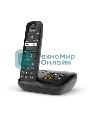 Радиотелефон Dect Gigaset AS690A черный автооветчик АОН