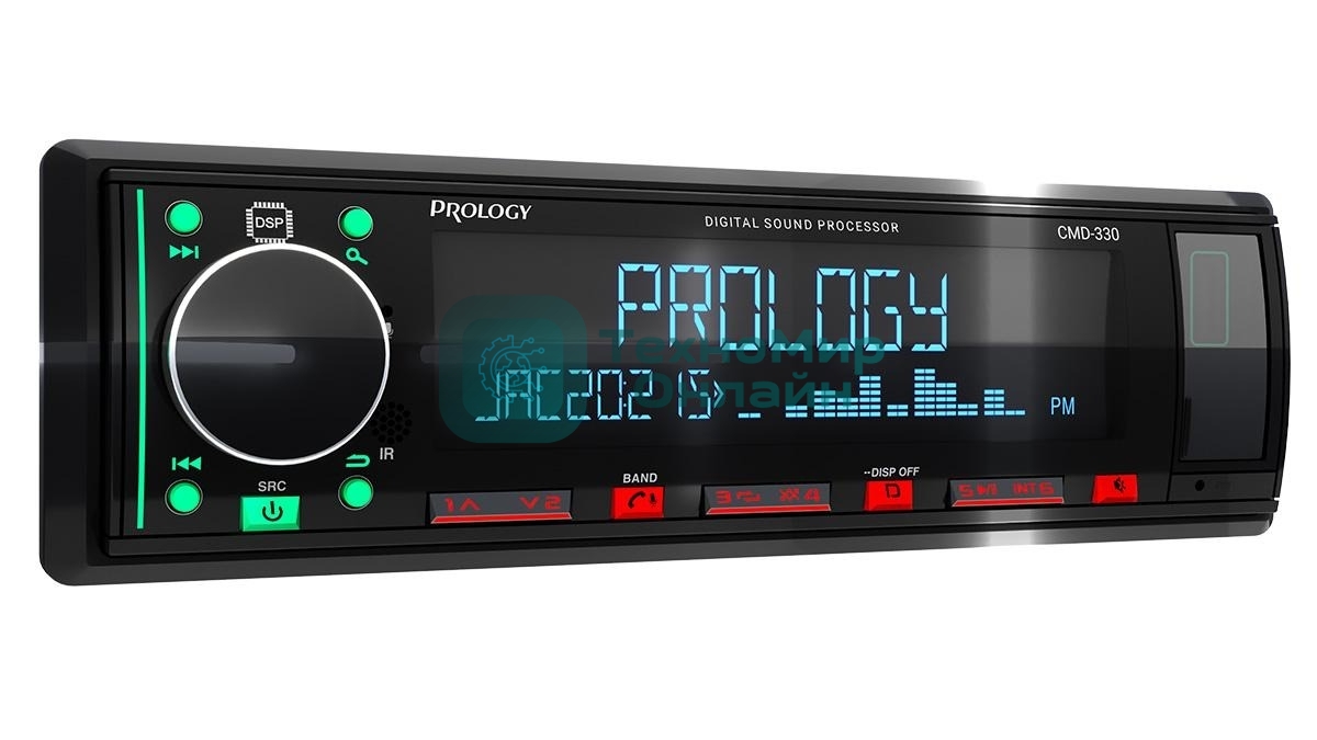 Автомагнитола Prology CMD-330, 1 DIN, Bluetooth, USB Type-A, AUX, пульт ДУ