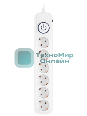 Сетевой фильтр Ippon BK-6-EU-1.8-10-W 1.8 м, 6 розеток, белый, коробка