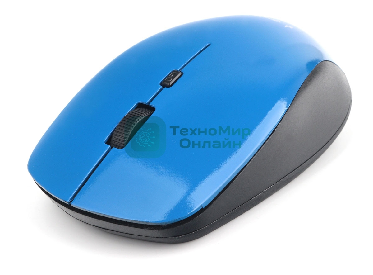 Мышь беспроводная Gembird MUSW-250-2 синий, 1600 dpi, радиоканал, USB, кнопки - 4