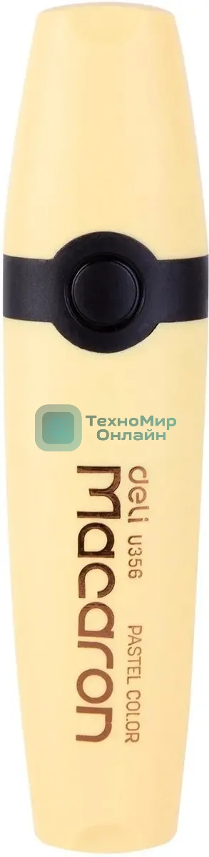 Текстовыделитель Deli EU356-YL Macaron, скошенный пишущий наконечник, 1-5мм, желтый пастельный