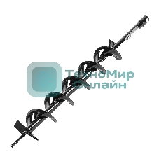 Шнек для грунта Denzel E-100, диаметр 100 мм, длина 800 мм, соединение 20 мм, несъемный нож