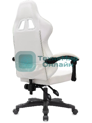Кресло игровое Knight Wolf RGb белый эко.кожа/сетка, крестов. пластик