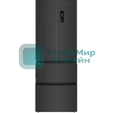 Холодильник Maunfeld MFF180NFSBE01 серый трехкамерный 224/113л морозилка снизу, No Frost