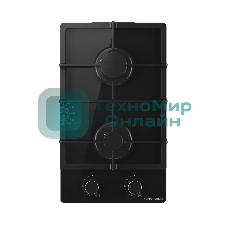 Варочная поверхность Kuppersberg FG 30 B, газ, High-Tech, 30 см, автоматический электроподжиг, газ-контроль, SABAF конфорки, чугунные решетки, цвет черное стекло, цвет фурнитуры черный