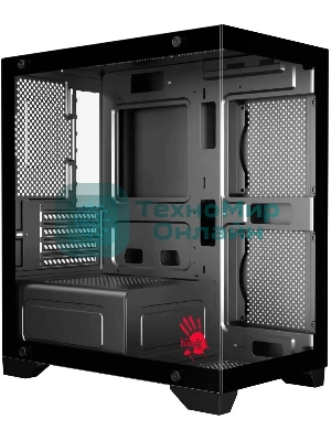 Компьютерный корпус Bloody BD-CC103 черный без БП mATX 7x120мм 1xUSB 2.0 1xUSB 3.0 audio bott PSU