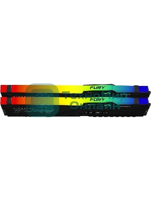 Оперативная память Kingston Fury Beast RGb, DDR5, 32Gb (2x16 Gb), 6000 MHz, CL30, радиатор, RGb, черный