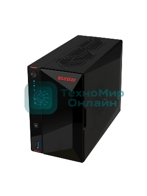 Сетевой накопитель ASUSTOR AS5402T 2-Bay NAS/Media player/Intel Celeron N5105 2.0GHz up to 2.9GHz, 4Gb SO-DIMM DDR4, noHDD(HDD,SSD),/2x 2,5Gb (LAN)/3xUSB3.2,HDMI; 90IX01R1-BW3S20