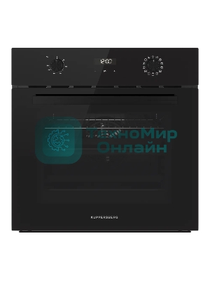 Духовой шкаф Kuppersberg HF 678 B, High-Tech, 70 л, дисплей, поворотное/сенсорное управление, таймер, макс. температура 300 градусов, телескопические направляющие (на 1 уровень), черный