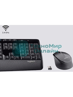 Комплект клавиатура+мышь Logitech MK345 беспроводной, USB, 1000 DPI, чёрный/серый