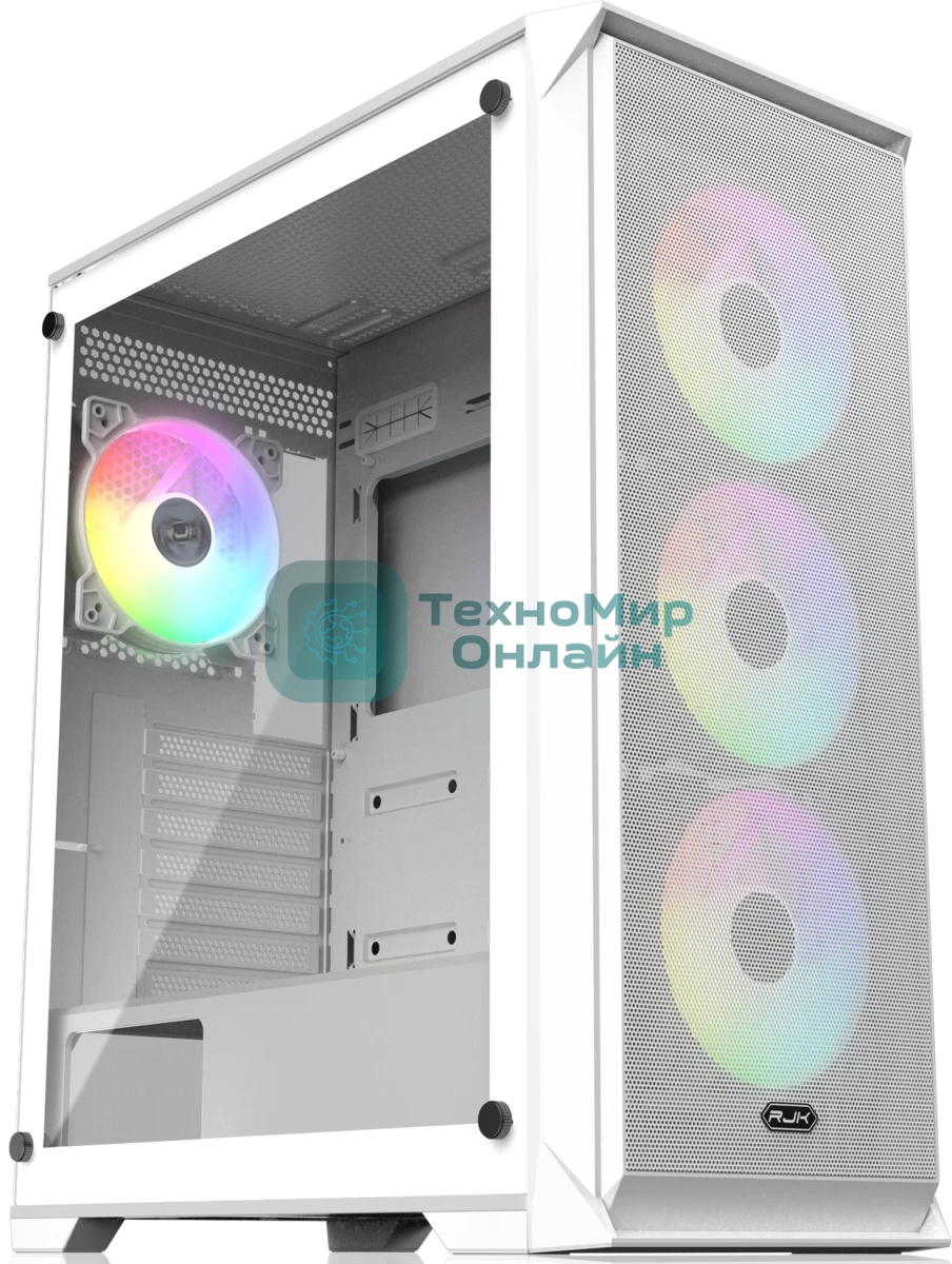 Корпус без блока питания Raijintek ARCADIA 41-MS4, Midi-Tower, TG, 1x120мм + 3x120мм ARGB, 2xUSB-A 3.0 + 1xUSB-C, ATX, mATX, mITX White