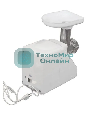 Мясорубка электрическая Ротор Люкс ЭМШ 35/300-3 белый, 1500 Вт, 0.6 кг/мин, реверс, насадки - 4