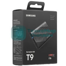 Внешний SSD Samsung T9, 1TB, USB 3.2 Gen 2x2 Type-C, R/W 2000/1950, черный