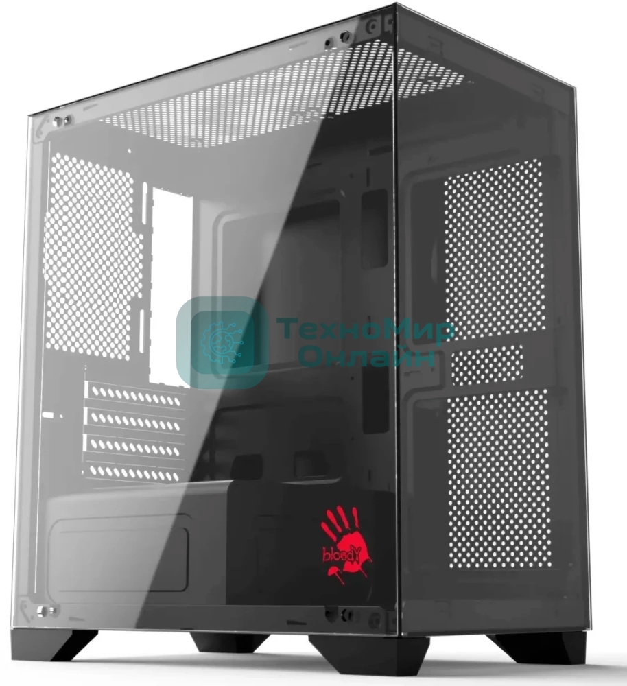 Компьютерный корпус Bloody BD-CC103 черный без БП mATX 7x120мм 1xUSB 2.0 1xUSB 3.0 audio bott PSU