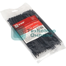 Хомут кабельный 2.5х150 нейл. черный (уп. 100 шт) EKF plc-cb-2.5x150