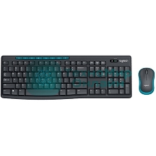 Комплект клавиатура+мышь Logitech MK275 беспроводной, USB, 1000 DPI, голубой/чёрный