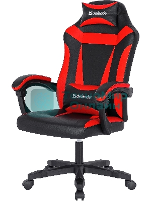 Кресло Defender Master черный, экокожа, 140 кг, механизм качания