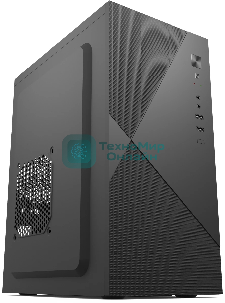 Компьютерный корпус с блоком питания 450Вт. Case Forza mATX, 450W, 2xUSB 2.0, Black, w/o FAN, 8 см fan PSU, power cord