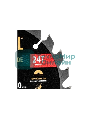 Пильный диск по дереву Denzel ф190 х 30 мм, 24 зубьев, тонкий
